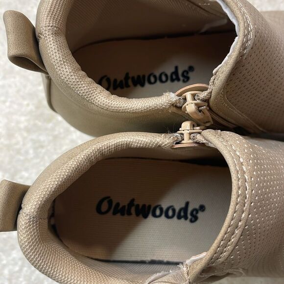 Outwoods Taupe Perforated Wedge Sneakers Zip-Up Ankle Boots Woman’s Sz 6 - Picture 6 of 7